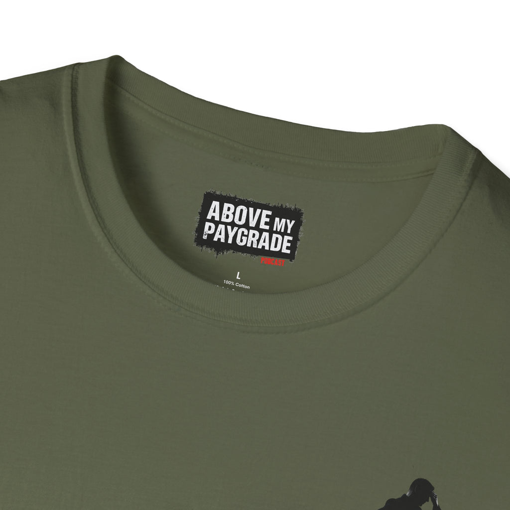 Above My Paygrade Podcast - Jumper T-Shirt, Unisex Gift for Coworkers who’ve already mentally resigned & Podcast fans who understand that corporate life is the joke.