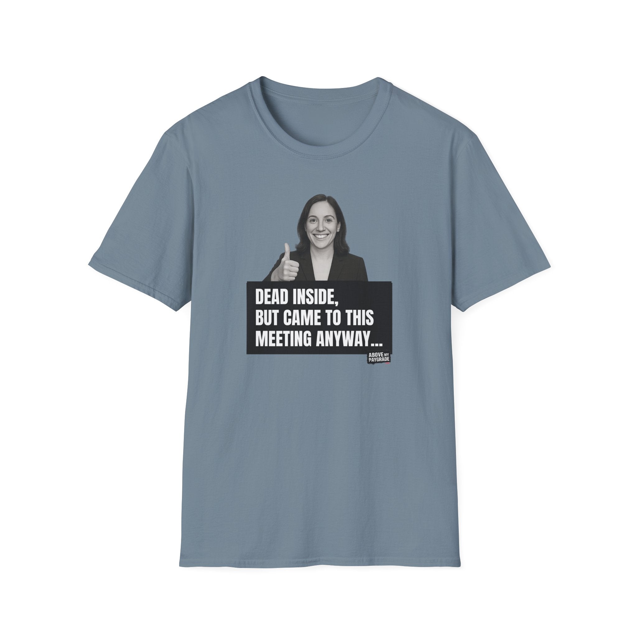 The “Mandatory Meeting Energy” T-Shirt: Perfect gift for your overworked manager, your favorite office friend, or that one HR rep who’s seen too much.